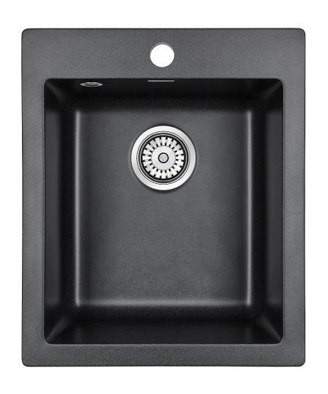 Мойка для кухни Paulmark LEER, PM104249-BL, черный , 415х490 мм