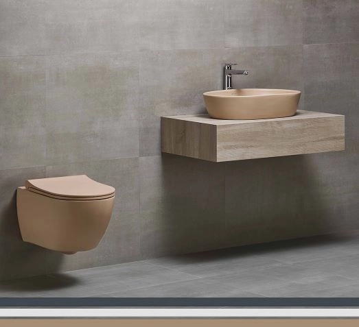 Унитаз beWash Bogen 88303673 подвесной безободковый с бидеткой бежевый сиденье микролифт