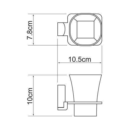 Стакан для зубных щеток Wasserkraft Leine K-5028WHITE стеклянный