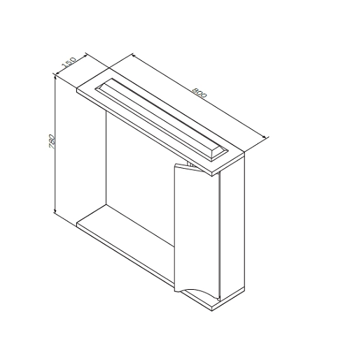 Зеркальный шкаф Am.Pm Like M80MPL0801WG 80 см с подсветкой,цвет белый глянец,левый
