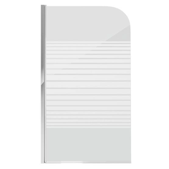 Шторка для ванны GROSSMAN GR-100P (140*80) алюминиевый профиль, стекло полосатое 6мм