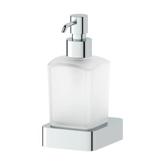 Держатель с дозатором жидкого мыла матовое стекло;  ARTWELLE Regen 8333 хром