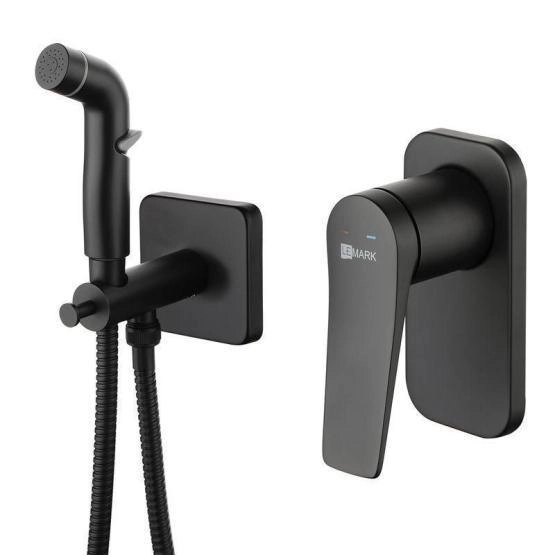 Гигиенический душ  Lemark Bronx LM3719BL с смесителем, встраиваемый , черный