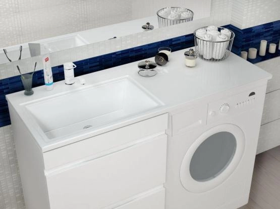 Раковина над стиральной машиной Uperwood Марсал 120 см, левая, белая