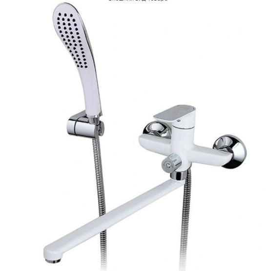 Смеситель Gappo G2248 для ванны длинный излив  белый/хром