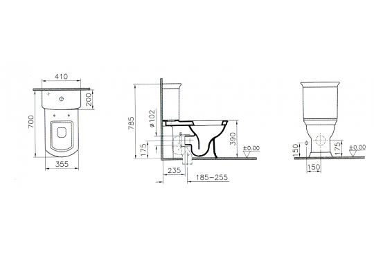 Vitra Serenada 9722B003-7205 унитаз с бачком и сиденье микролифт, функция биде система смыва Гебирит