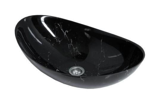 Раковина накладная Marko Ореол Черный мрамор 578мм*380мм*160мм
