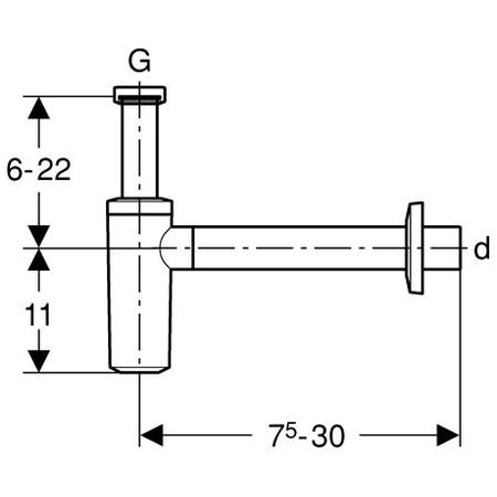 151.034.11.1 Geberit Сифон для умывальника цвет белый d32
