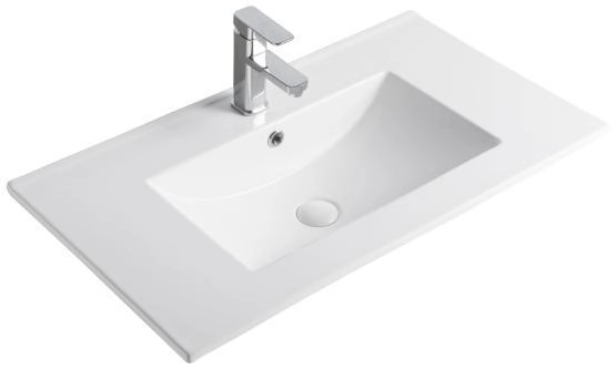 Раковина Gid 9080e 81x47 встраиваемая сверху белая