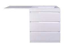 Тумба напольная Style Line Даллас 140, 3 ящика, Люкс белая