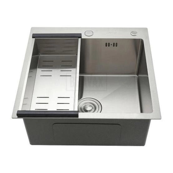 Кухонная мойка Gappo GS5050 500x500x215mm 0.8мм с коландером Сатин