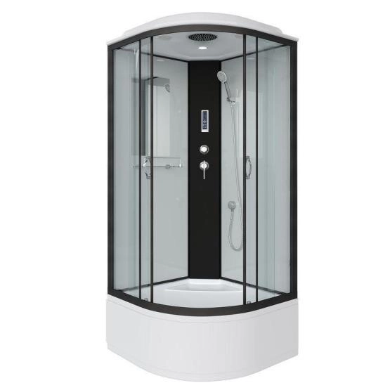 Душевая кабина Niagara NG-6709-14P 1000х1000х2150 высокий поддон 45см стекло прозрачное черные профиля