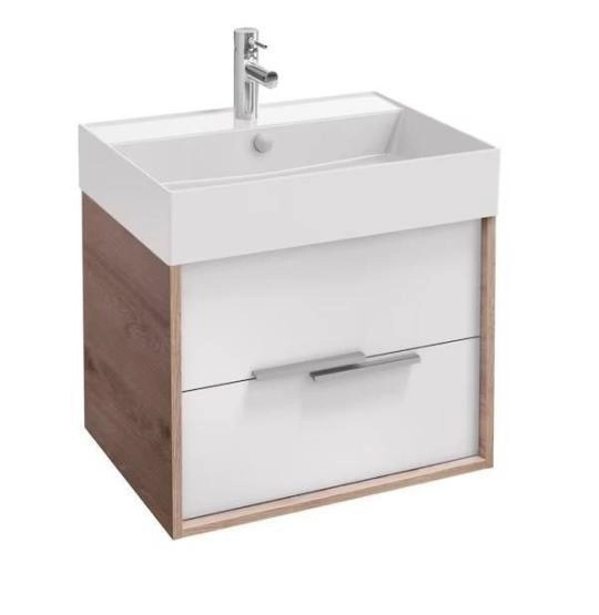 Тумба под раковину Jacob Delafon Vivienne EB1666-E75-J5 дуб давос натуральный,белый блестящий