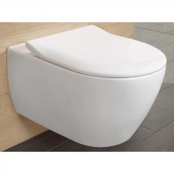 Унитаз Villeroy&Boch SUBWAY 2.0 5614R201 (5614R001+9M78S101) подвесной с сиденьем