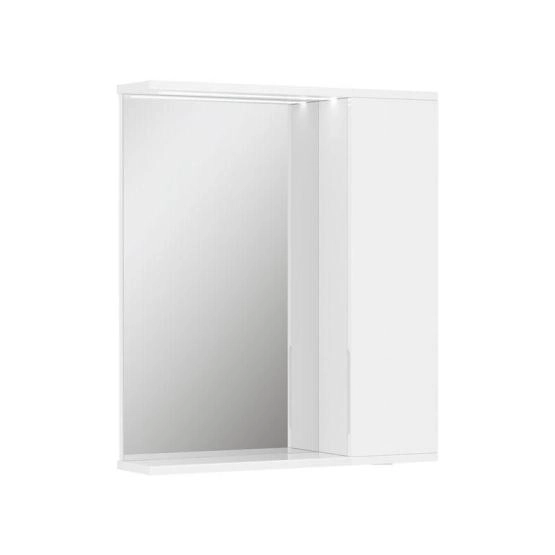 Зеркало-шкаф с LED подсветкой Volna Lake 60 правое (белый)
