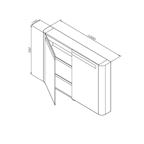 Зеркальный шкаф Am.Pm Sensation M30MCX1001NF 100 см с подсветкой,цвет орех