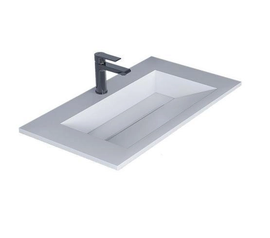 Раковина для ванной полувстраиваемая Uperwood Next Premium 100 см, прямоугольная, белая