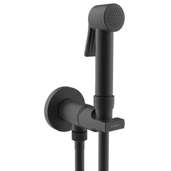 Гигиенический душ Bossini Paloma Apice E34002B.073 c монокомандным смесителем цвет черный матовый