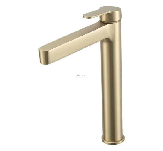 Смеситель для раковины высокий Gappo G1099-83 сатин золотой