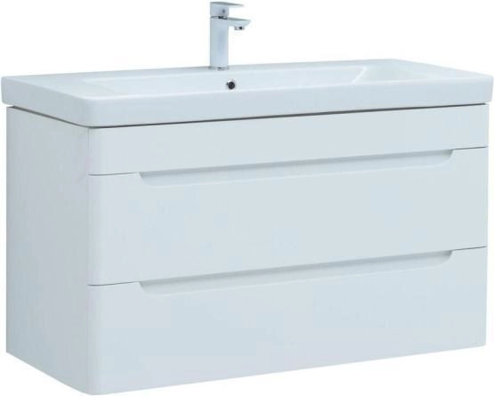 Тумба под раковину Aquanet София 105 белый глянец (2 ящика)