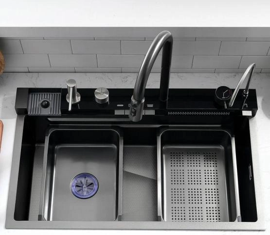 Мойка кухонная Esbano CASCADE-5 750х450х220 оружейная сталь PVD покрытие