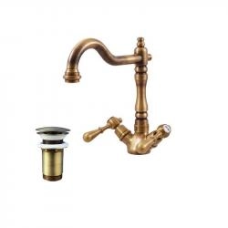 Смеситель Rav Slezak MORAVA RETRO MK421.5/8SM для раковины, цвет Бронза