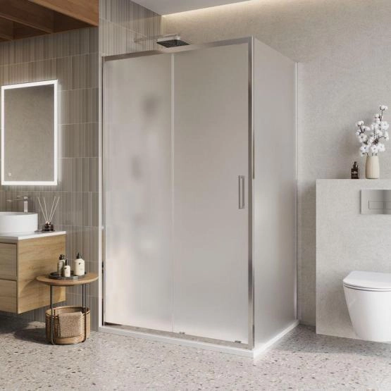 Душевой уголок BelBagno LUCE 120x90 матовое стекло 6 мм профиль хром LUCE-AH-1-120/90-P-Cr