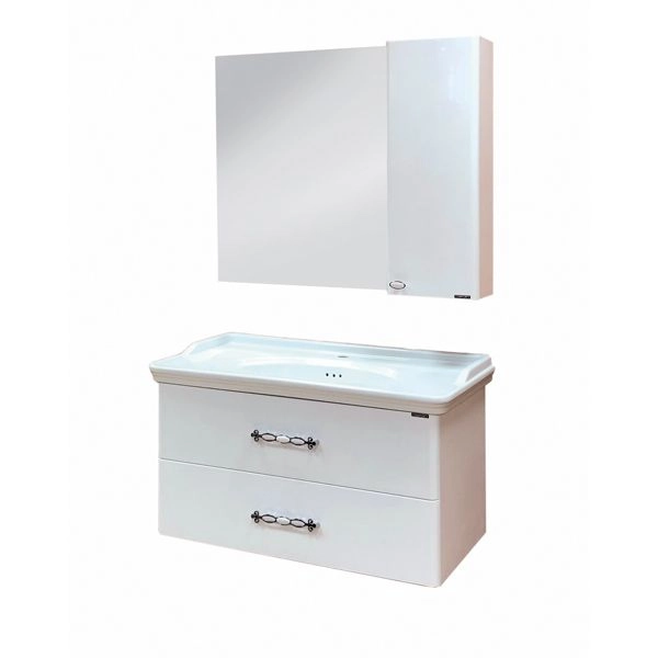 Тумба с раковиной Comforty Неаполь-100 белый глянец