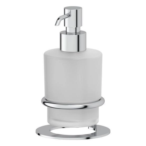 Держатель с дозатором жидкого мыла настольный матовое стекло;  ARTWELLE Harmonie AWE 003 хром