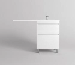 Тумба напольная Style Line Даллас ЛЕОН 120, Люкс белая, PLUS