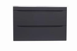 Тумба подвесная Style Line Бергамо мини 90 (2 ящ.) Люкс антискрейтч черный, PLUS
