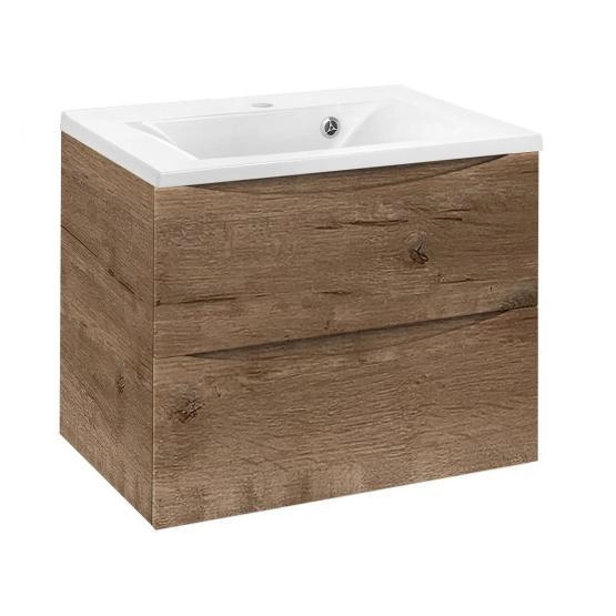 Тумба под раковину Vincea Mia 650 подвесная, 2 выкатных ящика soft close, V.Oak