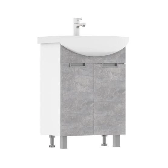 Тумба для ванной Volna Vario Z.60.2D Цемент напольная (Балтика) раковина отдельно