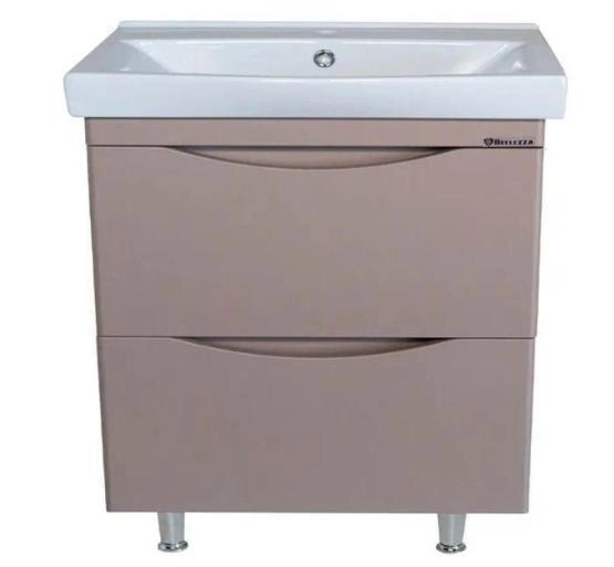 Тумба под раковину Bellezza Санриса 80 напольная с 2 ящ. (Стрим) капучино