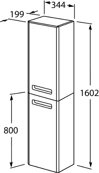 Шкаф-колонна Roca The Gap ZRU9302739 160 см белый, левый