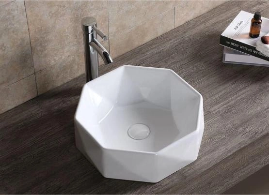 Раковина Cerutti SPA CR0057 накладная, белая, многогранная 420х420х130