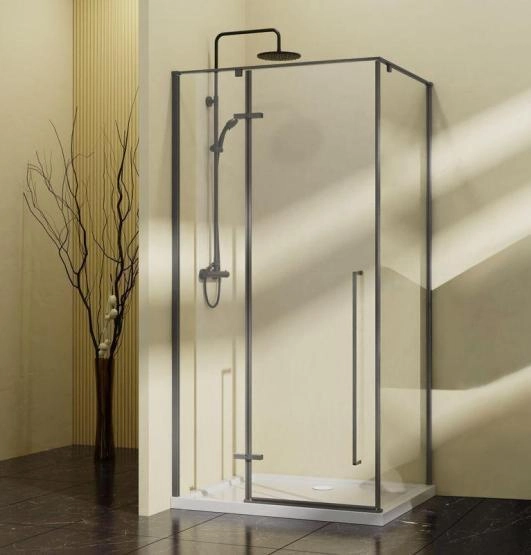 Душевой уголок Vincea Slim-N VSR-5SN1010CLGM, 1000*1000, вороненая сталь, стекло прозрачное