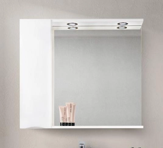 Шкаф Belbagno MARINO Bianco Lucido зеркальный подвесной с подсветкой, левосторонний MARINO-SPC-900/750-1A-BL-P-L