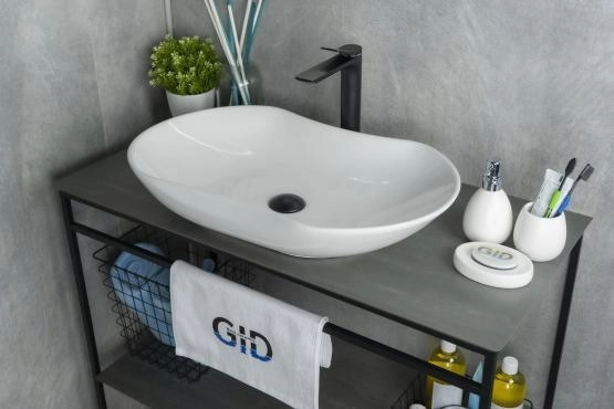 Раковина Gid N9175 67x41 на столешницу белая