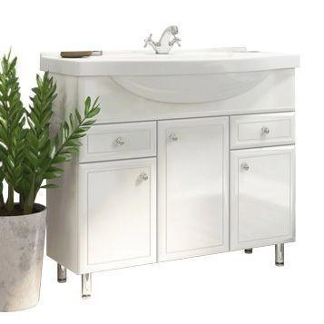 Тумба с раковиной Comforty Сочи-100 белый глянец