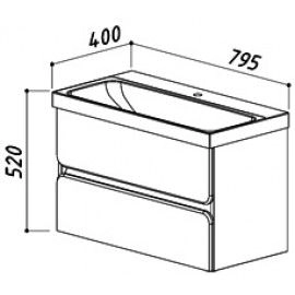 Тумба Belux Париж НП 80-02 Белый глянцевый под умывальник Париж ПА 800