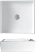 Nic Design раковина 400х400х120, накладная, без отверстий, без перелива, цвет Bianco Matt
