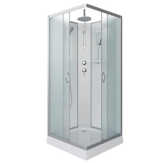 Душевая кабина Niagara NG-1101-14BKT 900х900х2100-2400 низкий поддон 13см стекло матовое с полкой