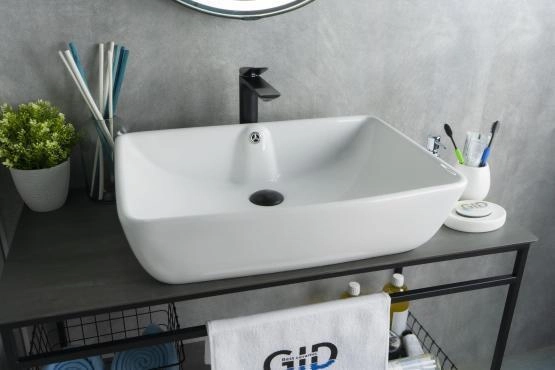Раковина Gid N9121 59x42 на столешницу белая