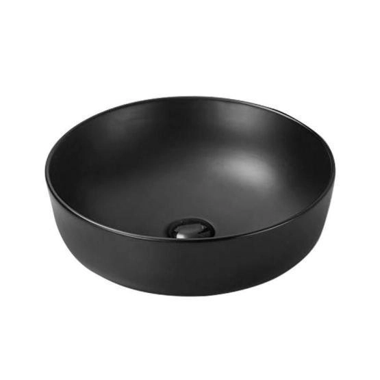 Раковина SantiLine SL-1054MB 41,5x41,5 на столешницу керамическая Черный матовый