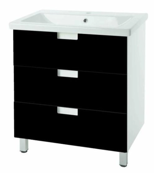 Тумба под раковину Bellezza Пегас 80 напольная с 3 ящ. черная