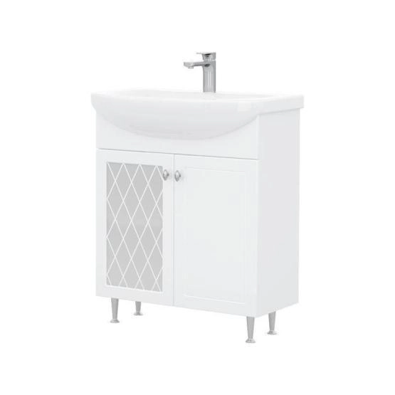 Тумба для ванной Volna Milena 70.2D белый глянец напольная (Балтика) раковина отдельно