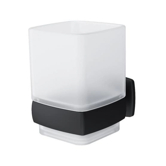 Стеклянный стакан для зубных щеток с настенным держателем AM.PM Gem A9034322 черный