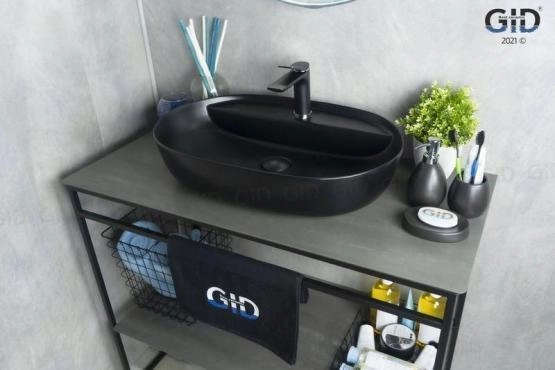 Раковина Gid Bm1346 61x41 на столешницу черная матовая