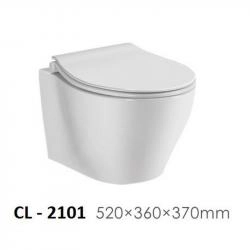 Унитаз CeramaLux CL-2101 52x36х37 см безободковый сиденье микролифт подвесной